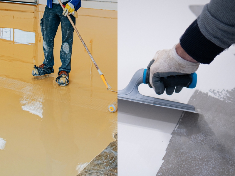 Comparison of epoxy and polyurethane floor coatings